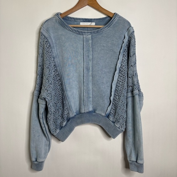 Altar'd State Light Blue Textured Knit Slouchy Sweater size XS - Picture 1 of 11